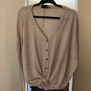 Urban Outfitters Out From Under Jojo Oversized Thermal Button Top